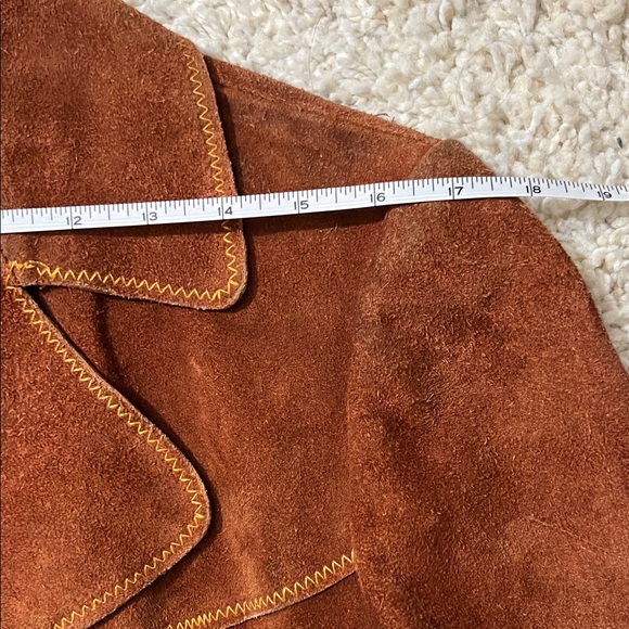 Rare Vintage Rust Brown Suede Button-Front Jacket - Picture 15 of 16